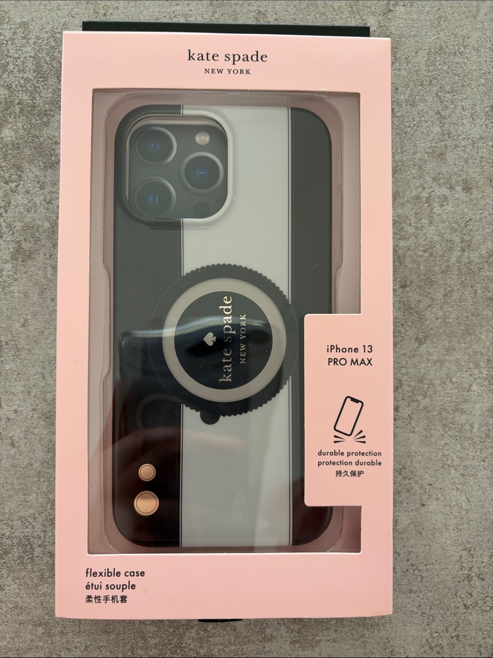 kate spade Black & White Stripe iPhone 13 Pro Max Case